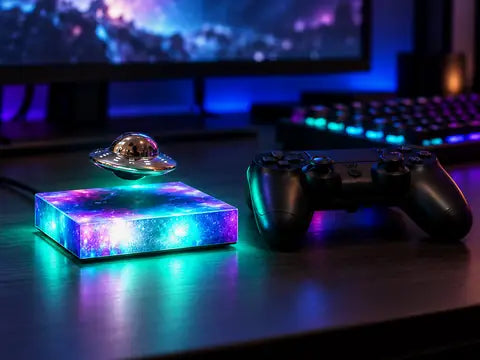 Glowing green next to a game controller